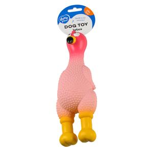 13657-jouet-pour-chien-oiseaux-avec-chair-de-poule-duvoplus-rose-marron-jaune-8x23x7cm
