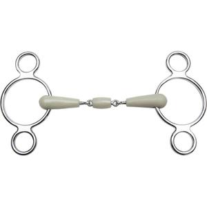 6003061-mors-pour-cheval-feeling-3-anneaux-flexi-double-brisure-blanc-argente