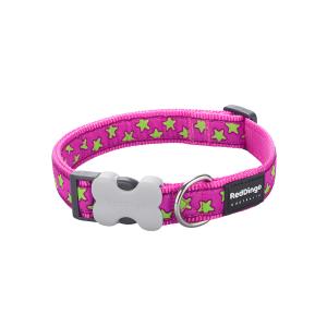 f5478-dc-st-hp-12-collier-pour-chien-reglable-red-dingo-rose-etoiles-vertes-12-mm-x-20-32-cm